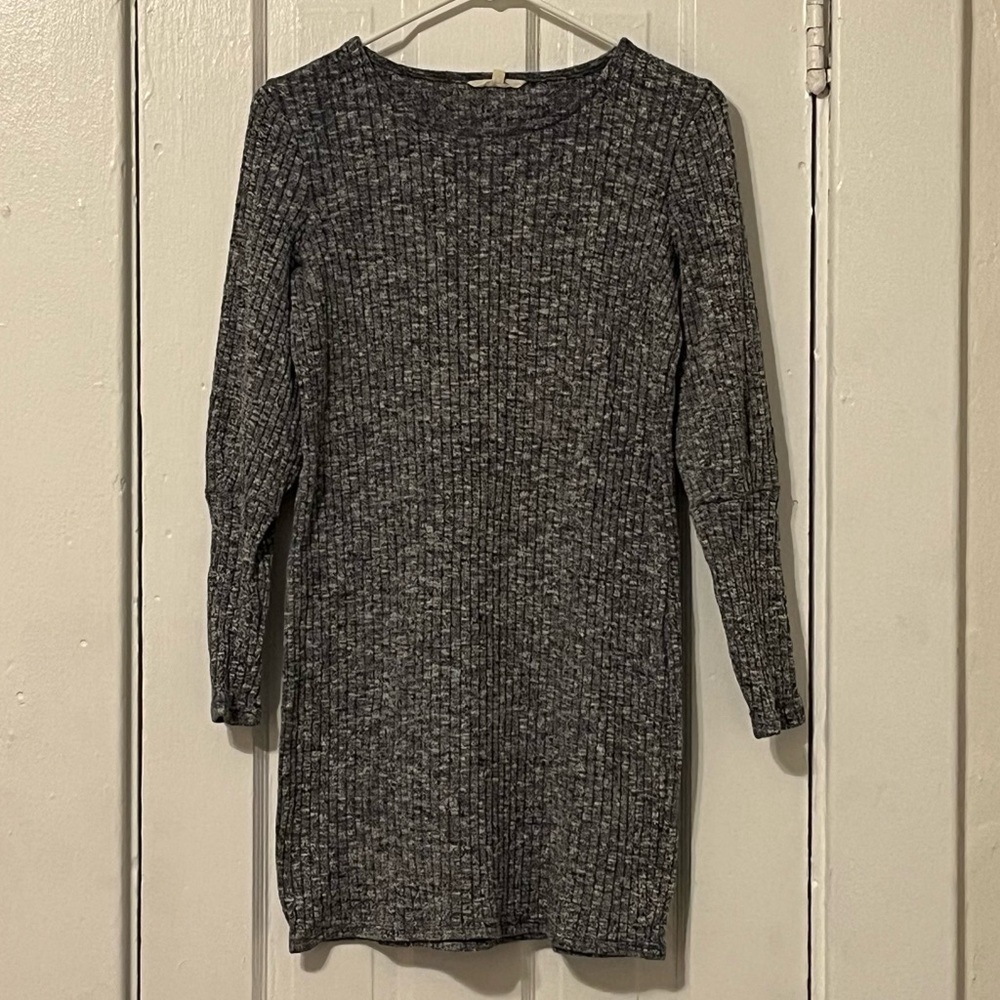 Madewell Heather Gray Sweater Dress Cozy Knit Ribbed Small